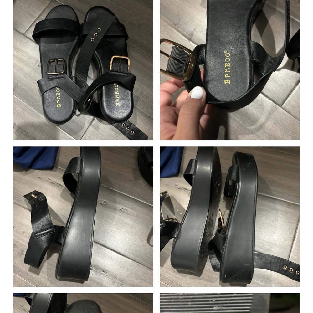Bamboo platform sandals size 39